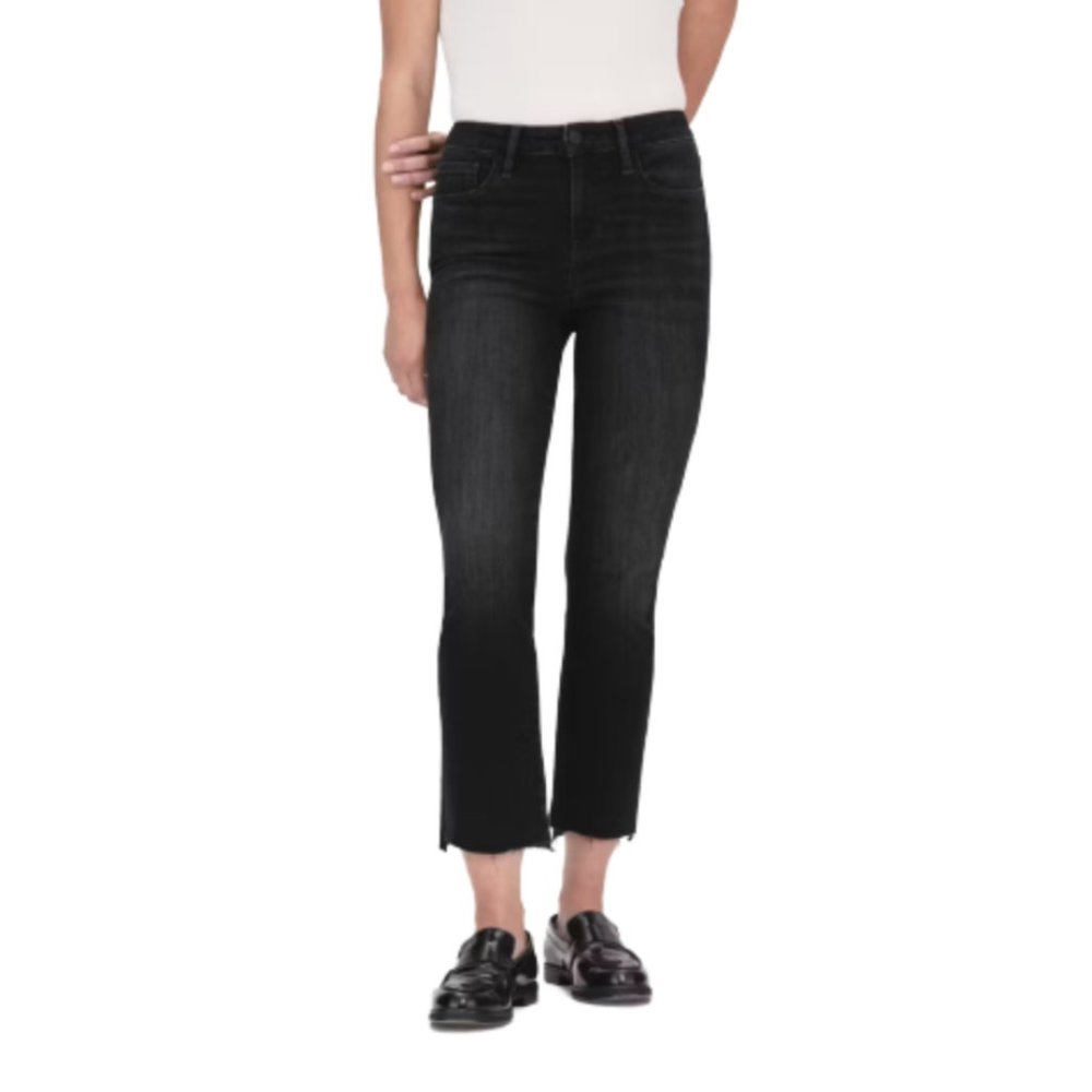 Frame Le crop mini Boot Straight Jeans in Washed Black
Size 30